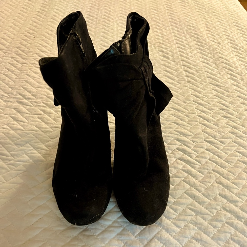 Black Booties with Bow on sides